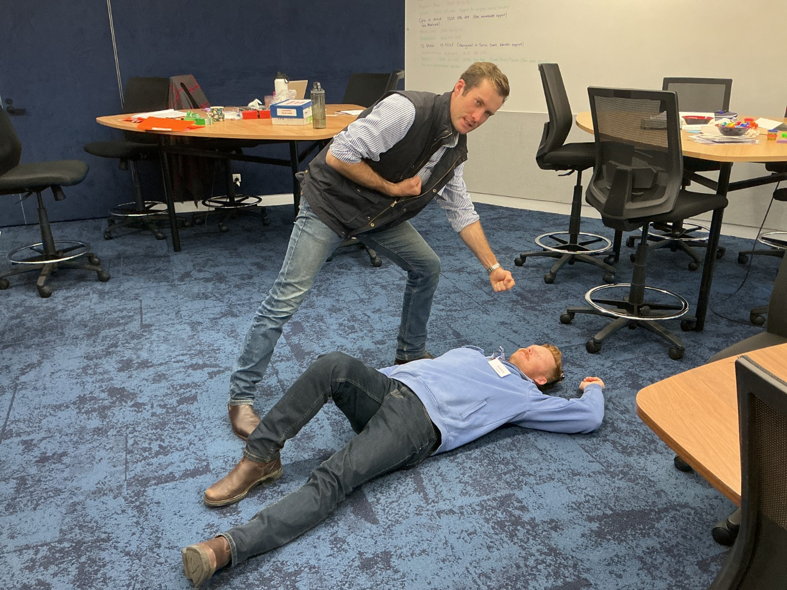 James White and another participant during a program activity.