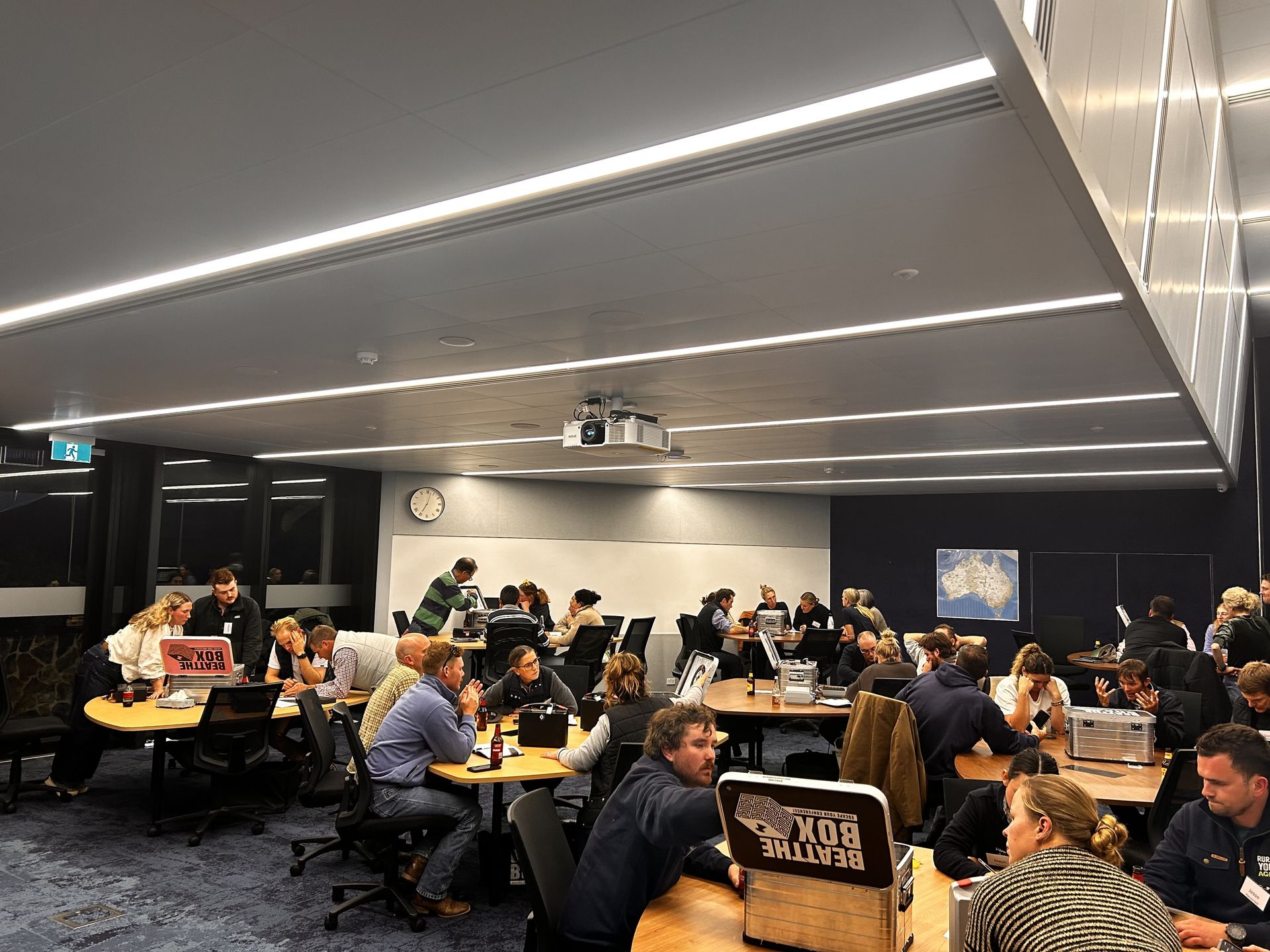 Workshop participants working together during the Marcus Oldham program.